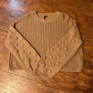Moon & Madison Brown Textured Crew Neck Sweater